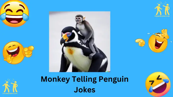Monkey Telling Penguin Jokes